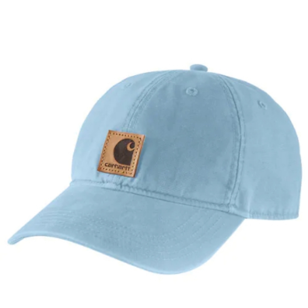 Carhartt mens canvas blue leather patch baseball cap hat new - Picture 2 of 6